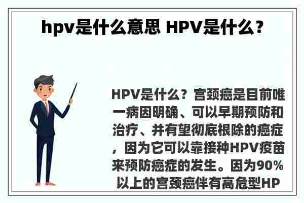 hpv是什么意思 HPV是什么？